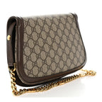 Gucci Blondie Shoulder Bag - Beige in Beige - side view showing the bag's shape, finish and visible design details.