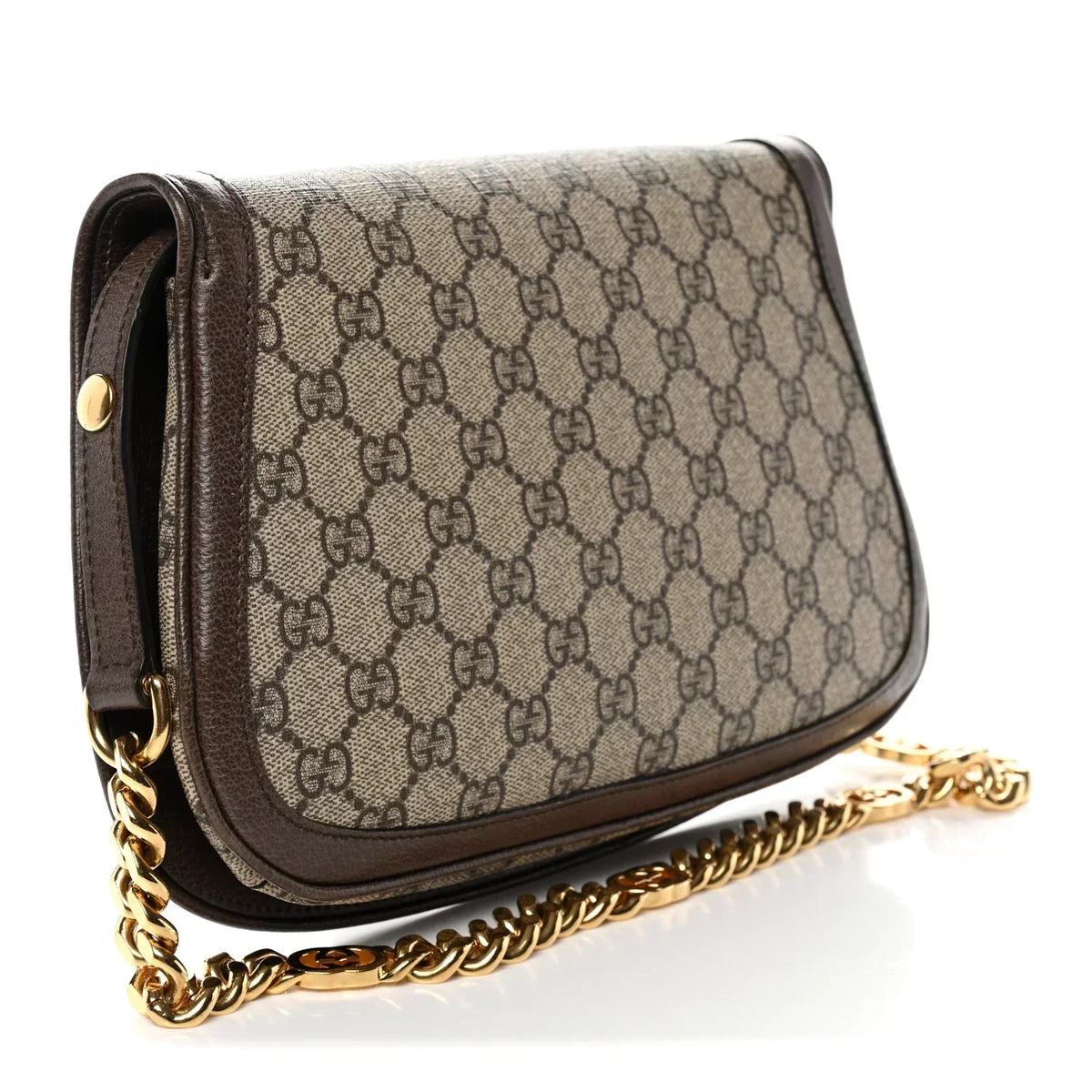 Gucci Blondie Shoulder Bag - Beige in Beige - side view showing the bag's shape, finish and visible design details.