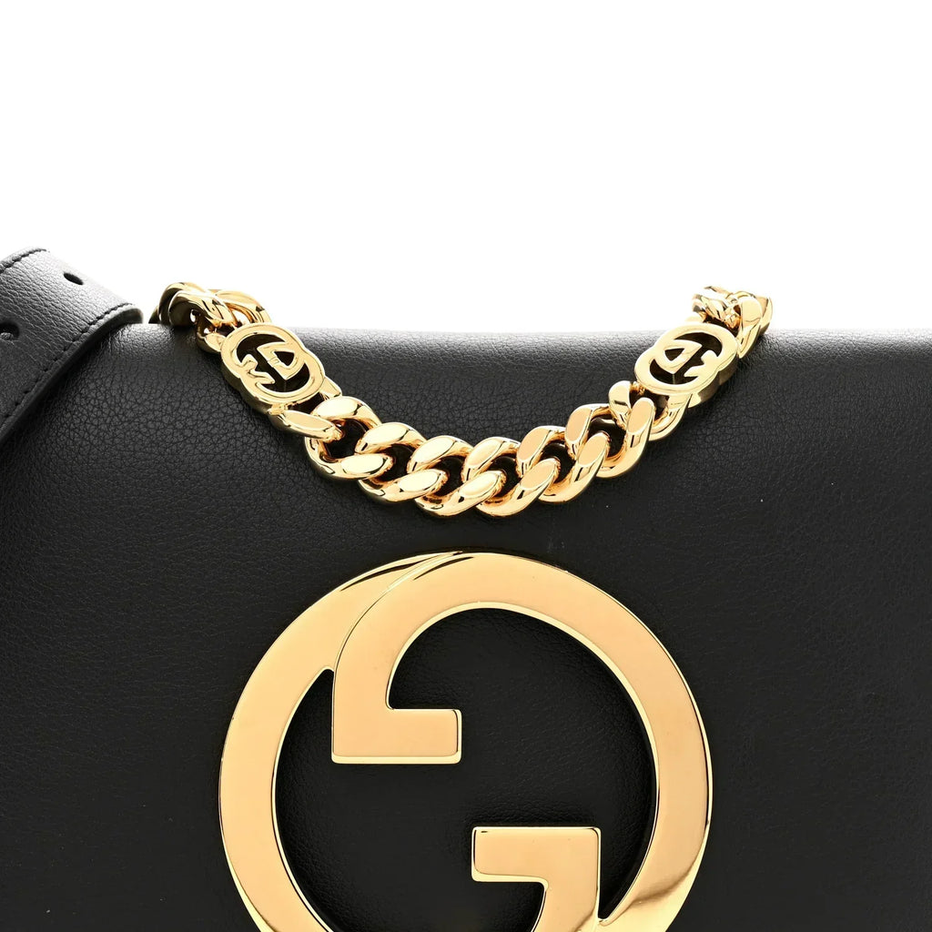 Gucci Blondie Shoulder Bag - Black in Black - rear view showing the bag's shape, finish and visible design details.