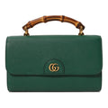 Gucci Diana Mini Top Handle Crossbody Bag - Green in Green - front view showing the bag's shape, finish and visible design details.