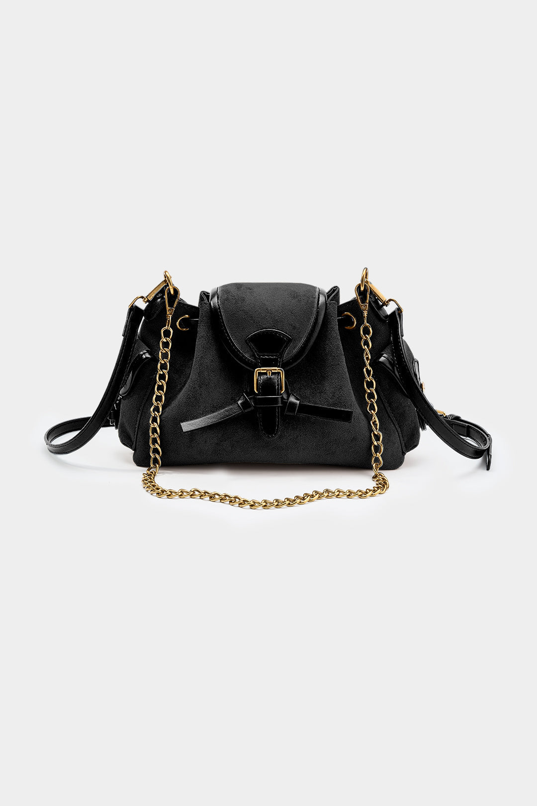 Bags End Suede Patchwork Leather Cross-Body Bag
