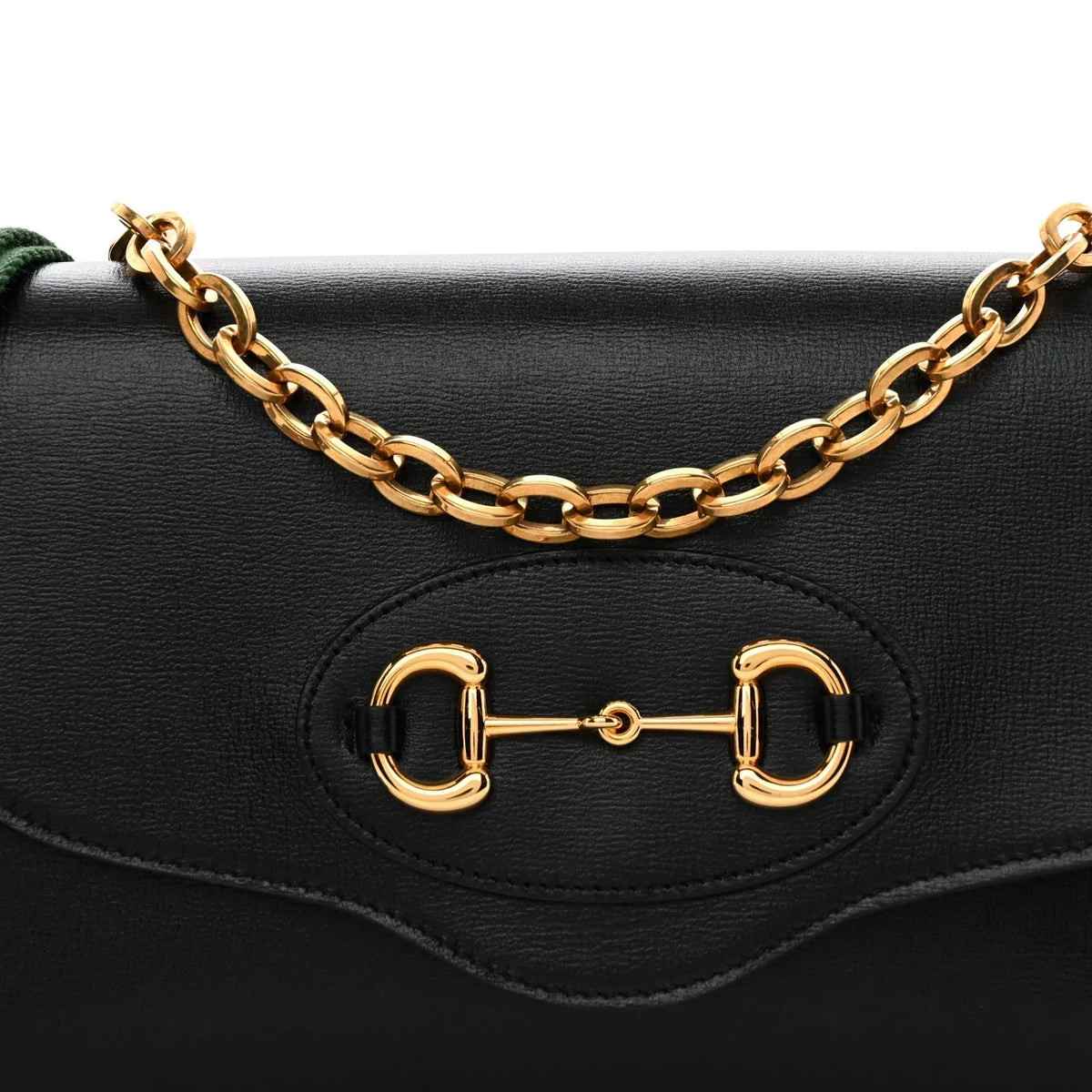 Gucci Azalea Horsebit 1955 Small Crossbody Bag - Black in Black - detail view 4 showing the bag's shape, finish and visible design details.