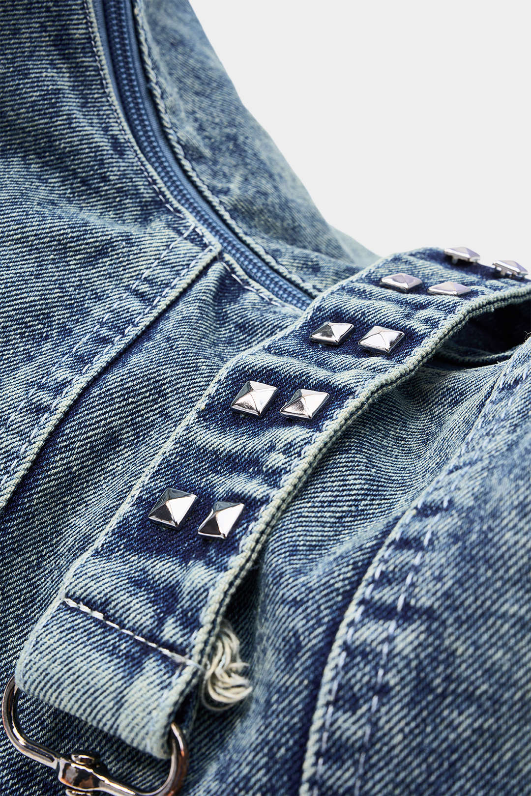 Bags End Denim Frayed Cross-body Bag