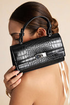 Bags End Black Faux Leather Tote Bag
