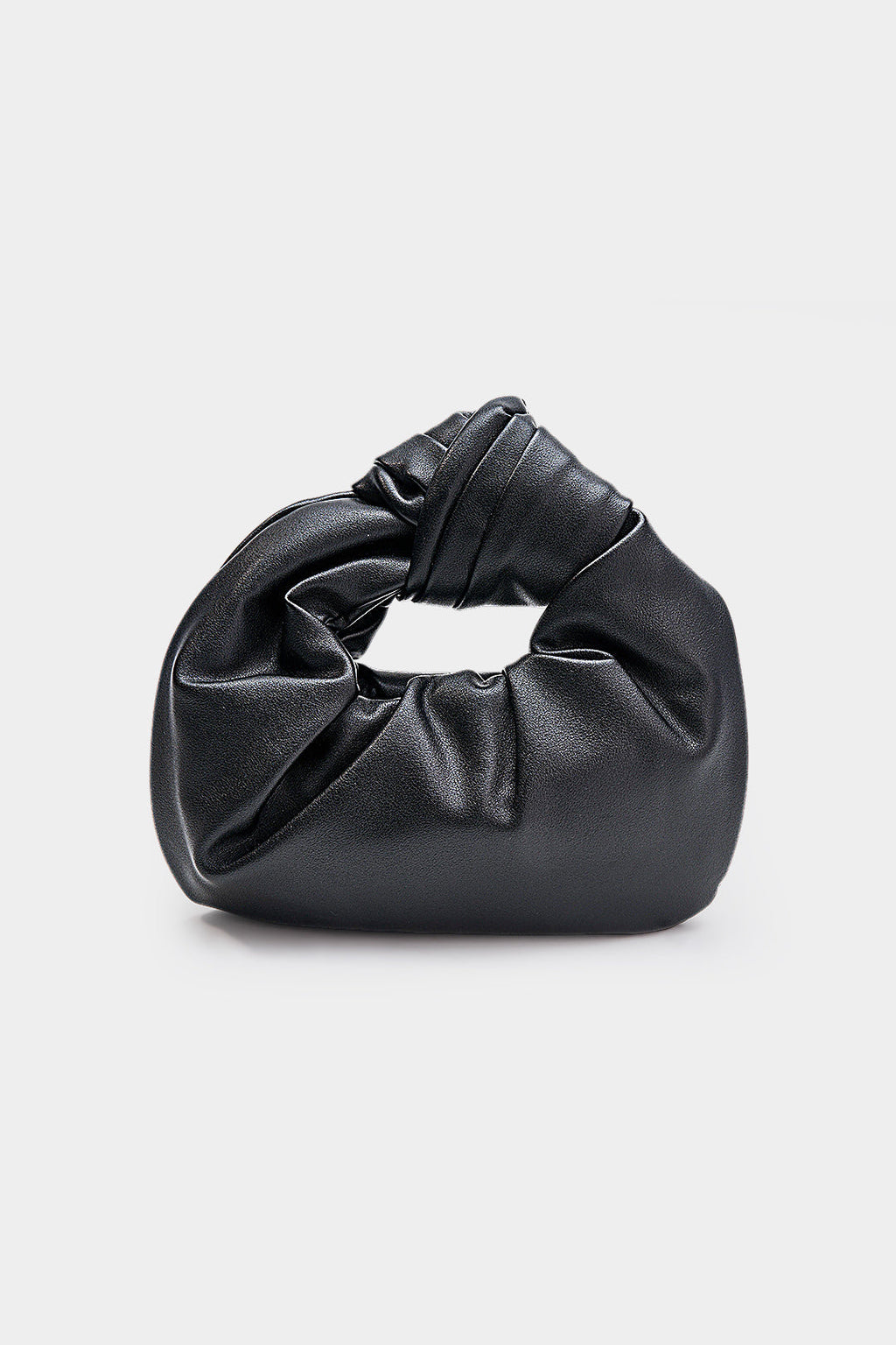 Bags End Faux Leather Ruched Clutch Bag