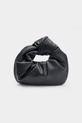 Bags End Faux Leather Ruched Clutch Bag