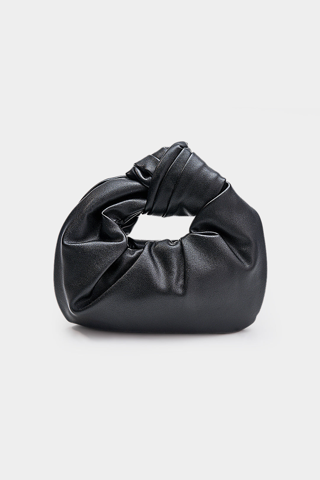 Bags End Faux Leather Ruched Clutch Bag