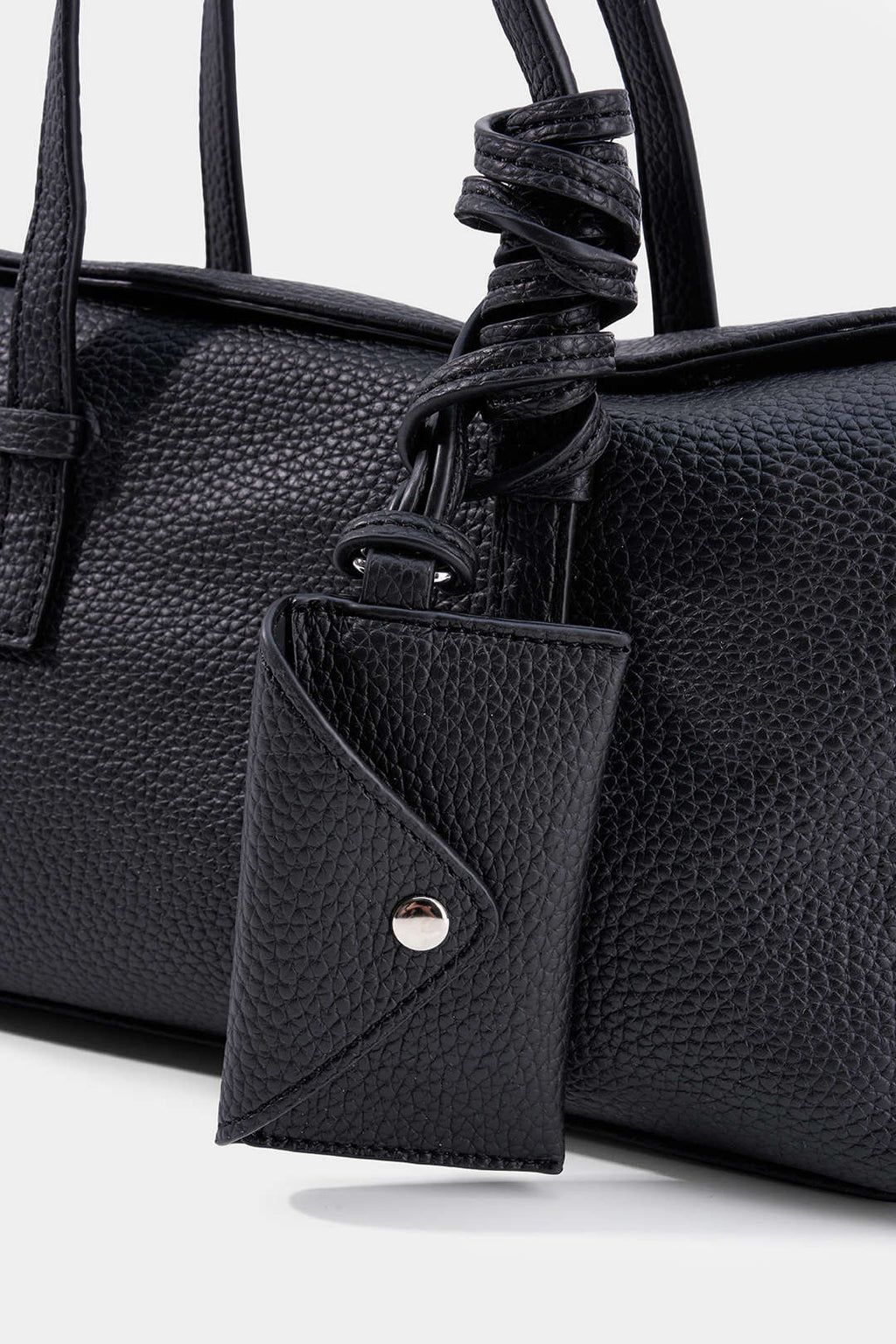 Bags End Solid Faux Leather Shoulder Bag