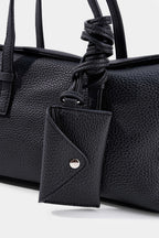 Bags End Solid Faux Leather Shoulder Bag