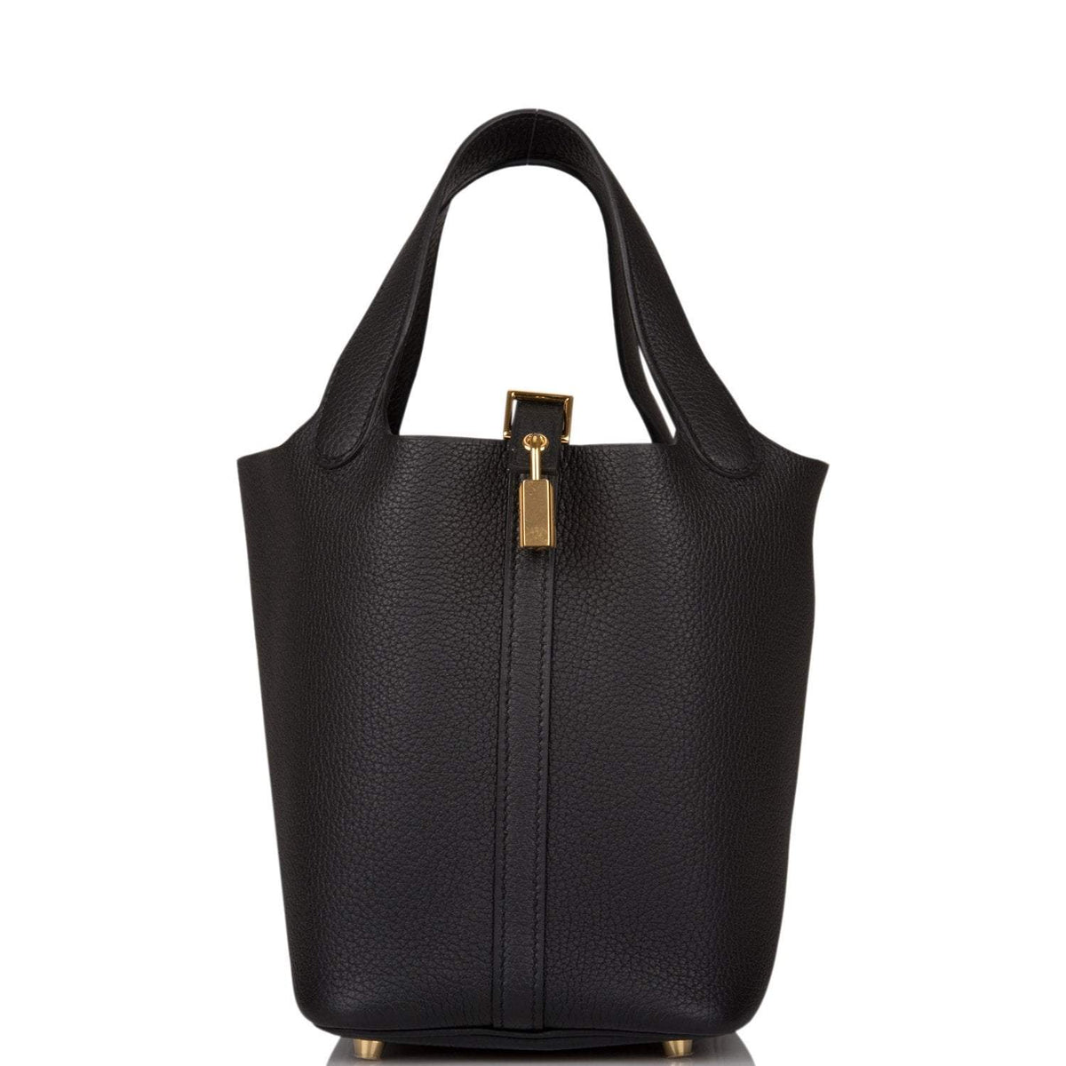 Hermès Picotin Lock 18 Black Clemence Leather – front view