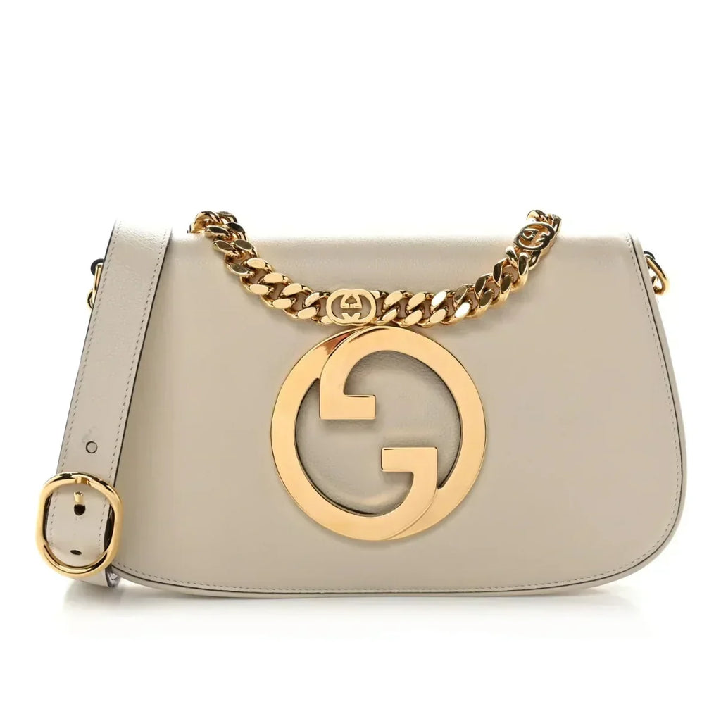 Gucci Blondie Mini Shoulder Bag - White in Mystic White - detail view 9 showing the bag's shape, finish and visible design details.