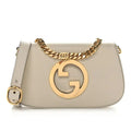 Gucci Blondie Mini Shoulder Bag - White in Mystic White - front view showing the bag's shape, finish and visible design details.
