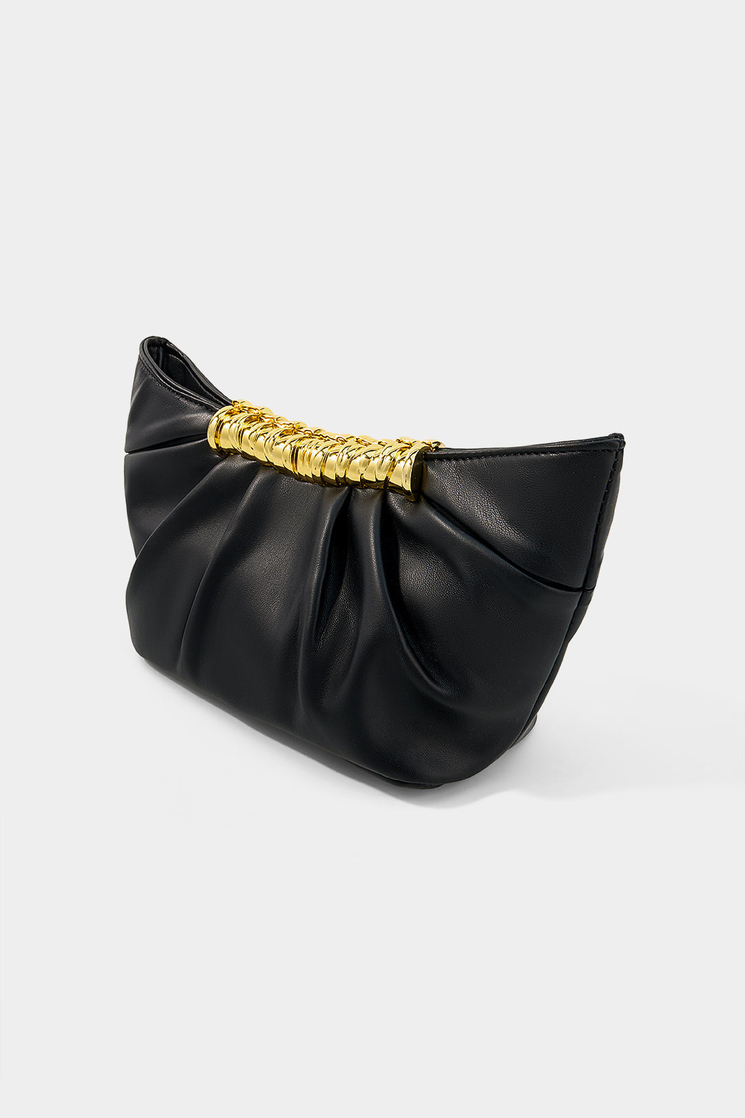 Bags End Metal Ruched Clutch Bag
