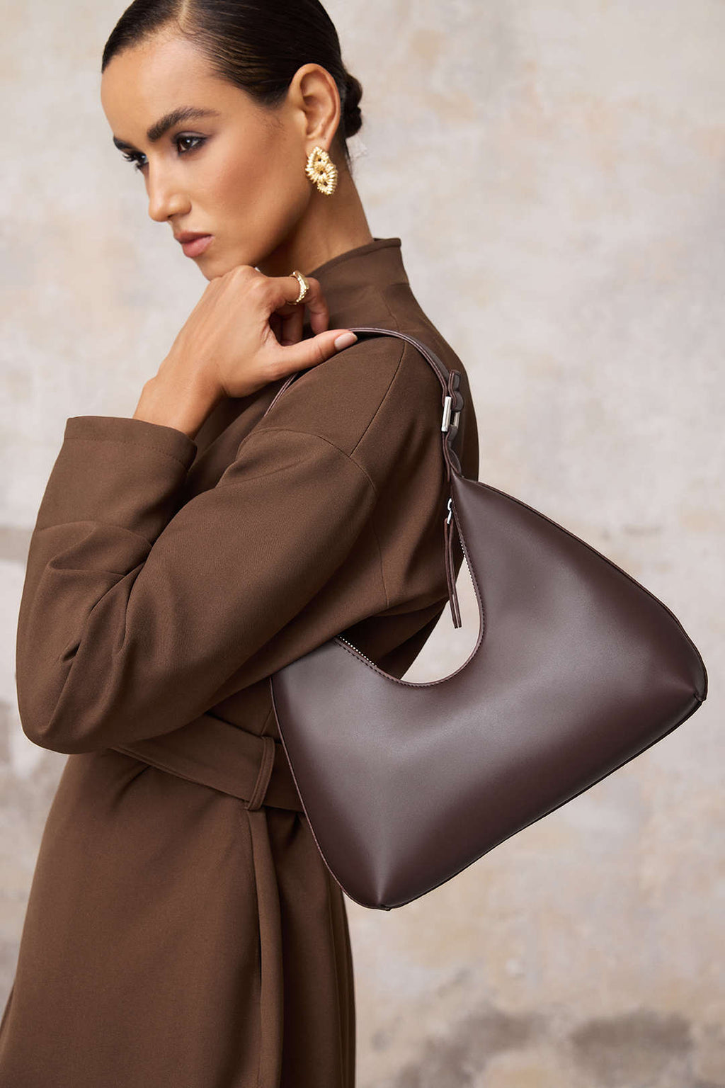 Bags End Faux Leather Zipper Tote Bag