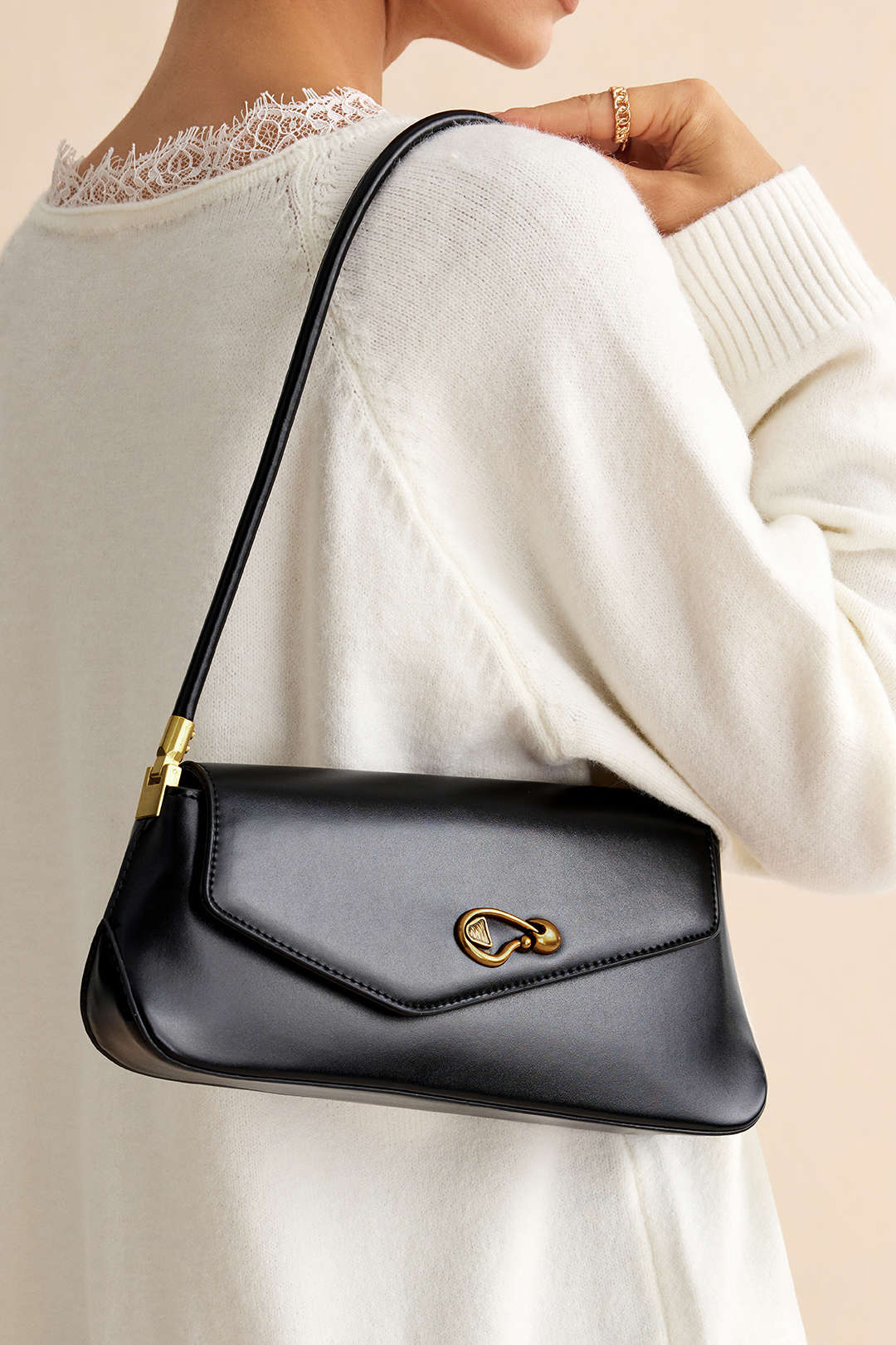 Bags End Faux Leather Asymmetrical Shoulder Bag