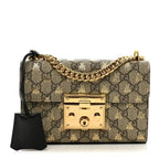 Gucci Bees Padlock Small Shoulder Bag - Beige in Beige - detail view 11 showing the bag's shape, finish and visible design details.