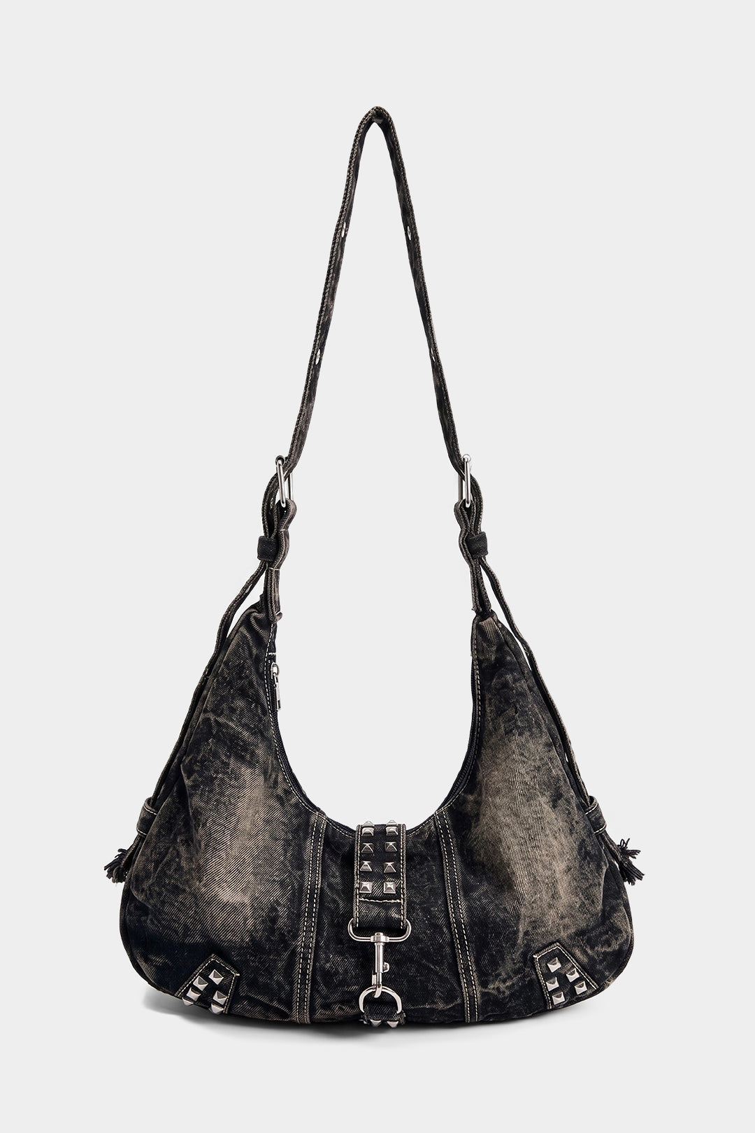 Bags End Denim Frayed Cross-body Bag