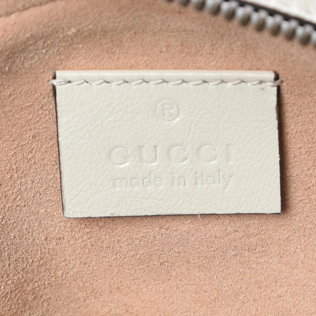 Gucci Azalea Marmont Round Mini Shoulder Bag - White in White - detail view 6 showing the bag's shape, finish and visible design details.