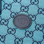 Gucci Calfskin Retro Tote Bag - Blue in Blue - detail view 4 showing the bag's shape, finish and visible design details.