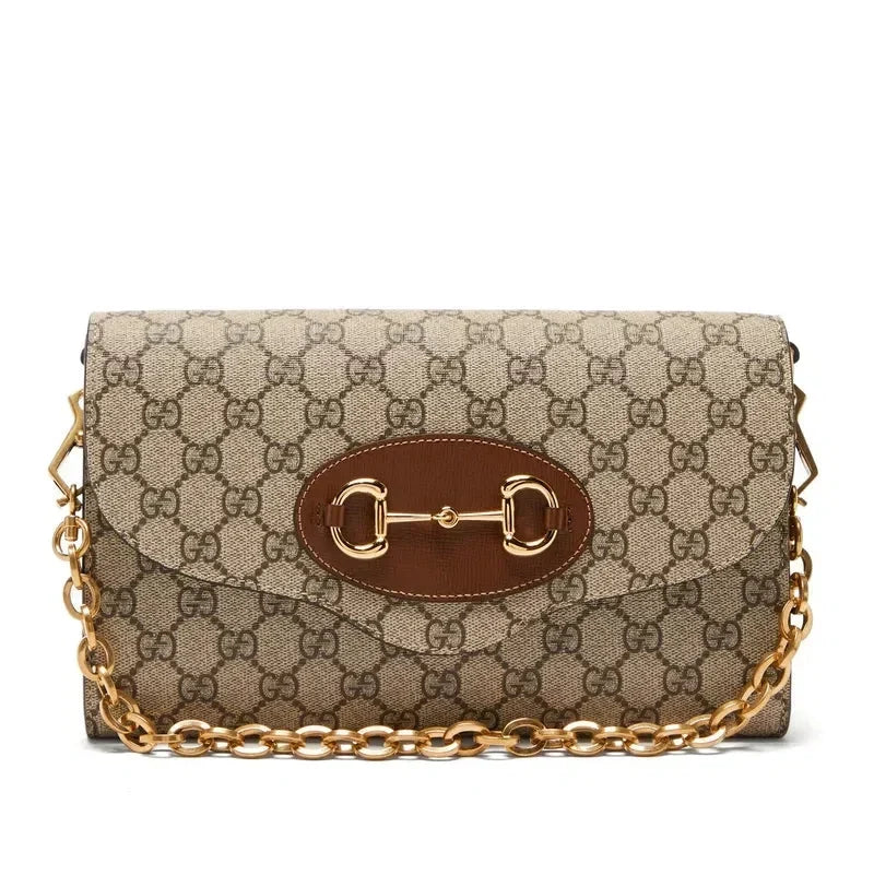 Gucci Horsebit 1955 GG Supreme Canvas Small Shoulder Bag – Beige