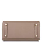 Under view of Hermès Birkin Sellier 25 Etoupe Epsom with Gold hardware