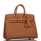right view of Hermès Birkin Sellier 25 Gold Veau Madame