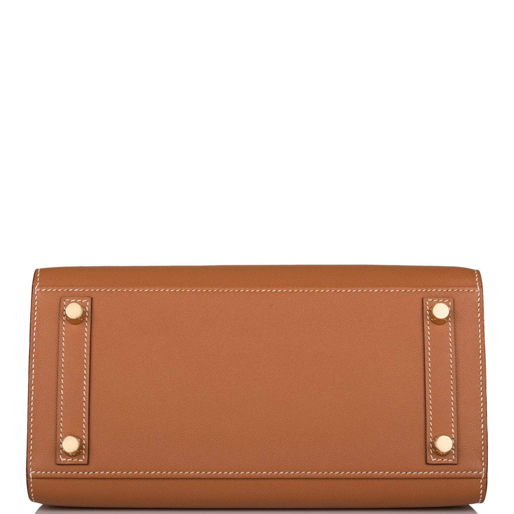 under view of Hermès Birkin Sellier 25 Gold Veau Madame