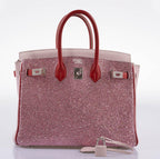 Close-up of Swarovski crystal detailing on Pink Princess Birkin
