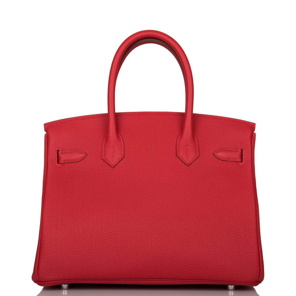 Top view of Hermes Birkin 30 Verso showing flap and handles
