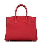 Top view of Hermes Birkin 30 Verso showing flap and handles