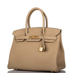 Interior compartments of Hermes Trench Chevre leather Birkin