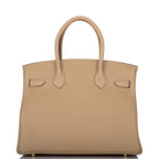 Open flap showing interior of Hermes Birkin 30cm