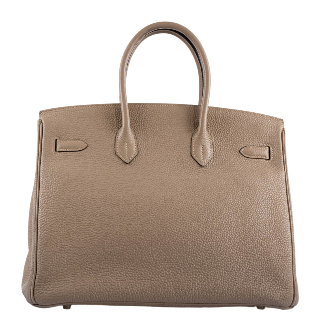 Hermes Birkin 35 Gris Tourterelle Togo with Palladium Hardware, Gris Tourterelle Chevre leather interior of Bi