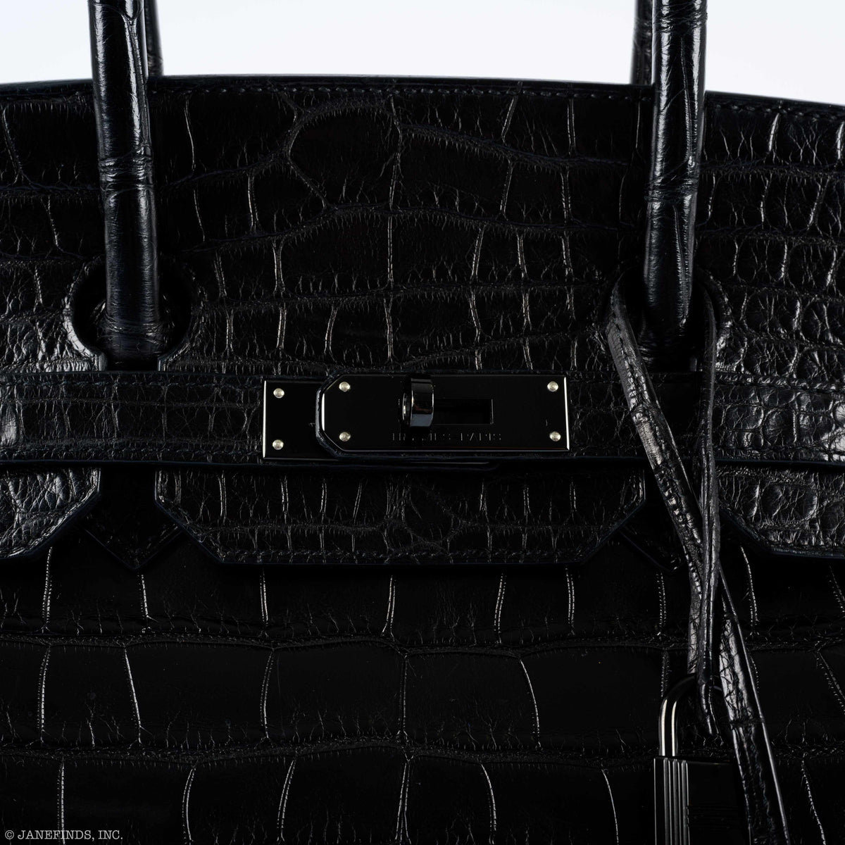 Black PVD-coated lock close-up of SO BLACK hardware