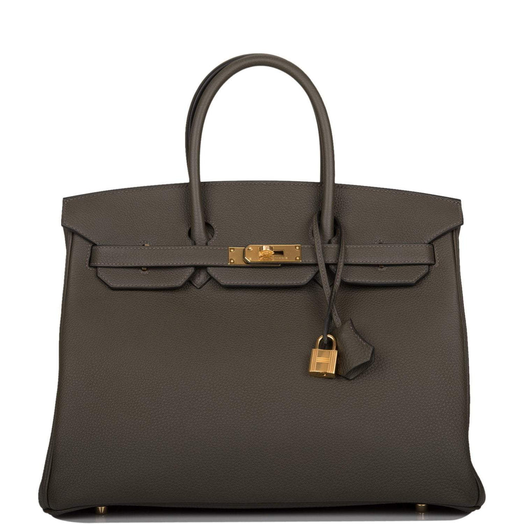 Hermes Vert de Gris Togo Birkin 35cm Gold Hardware, Birkin 35cm Vert de Gris in Togo leather