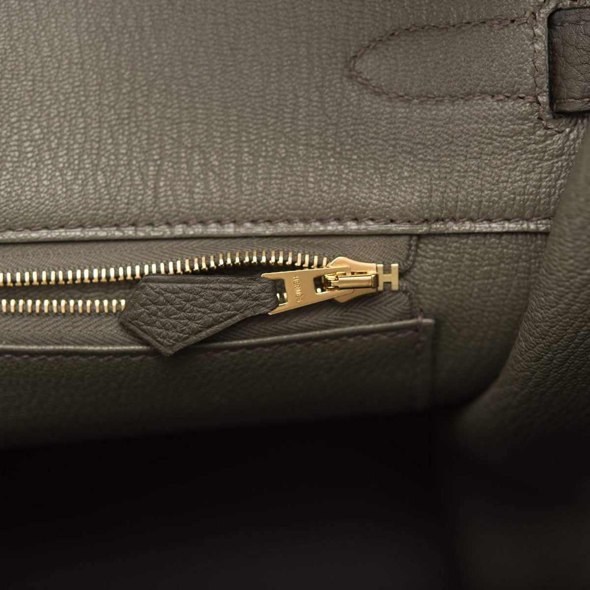 Hermes Vert de Gris Togo Birkin 35cm Gold Hardware, Birkin 35cm handle stitching in Vert de Gris Togo leather