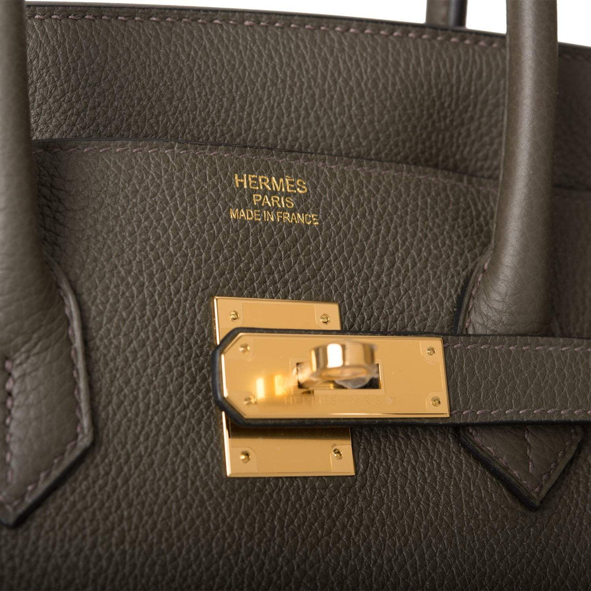 Hermes Vert de Gris Togo Birkin 35cm Gold Hardware, Birkin 35cm Vert de Gris styled on a model