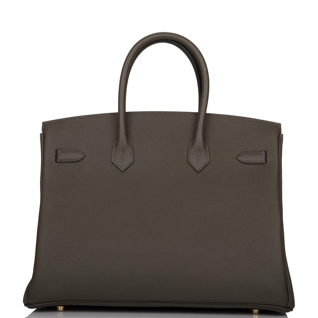 Hermes Vert de Gris Togo Birkin 35cm Gold Hardware, the Birkin Togo leather and clasp
