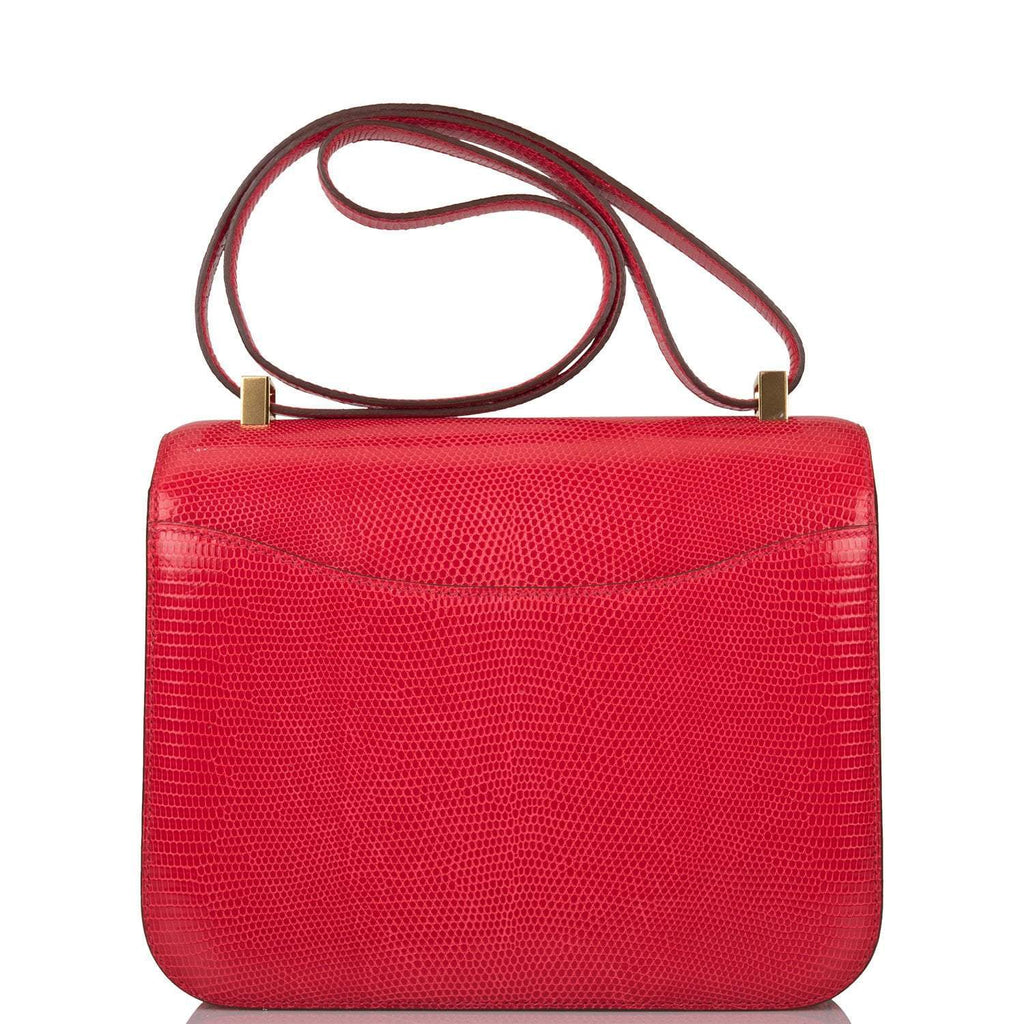 Close-up of gold H clasp on Hermes Constance 24 exotic bag