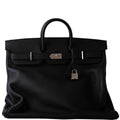 Front view of Hermes HAC Birkin 50 Voyager in Black Togo leather