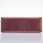 Hermes Unique HSS Kelly 32 Sellier Rose Indienne Doblis Suede & Mauve Lizard with Palladium Hardware - 2012, N Square - hardware detail