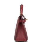 Back of Hermes Kelly 20cm Sellier in deep red chevre

