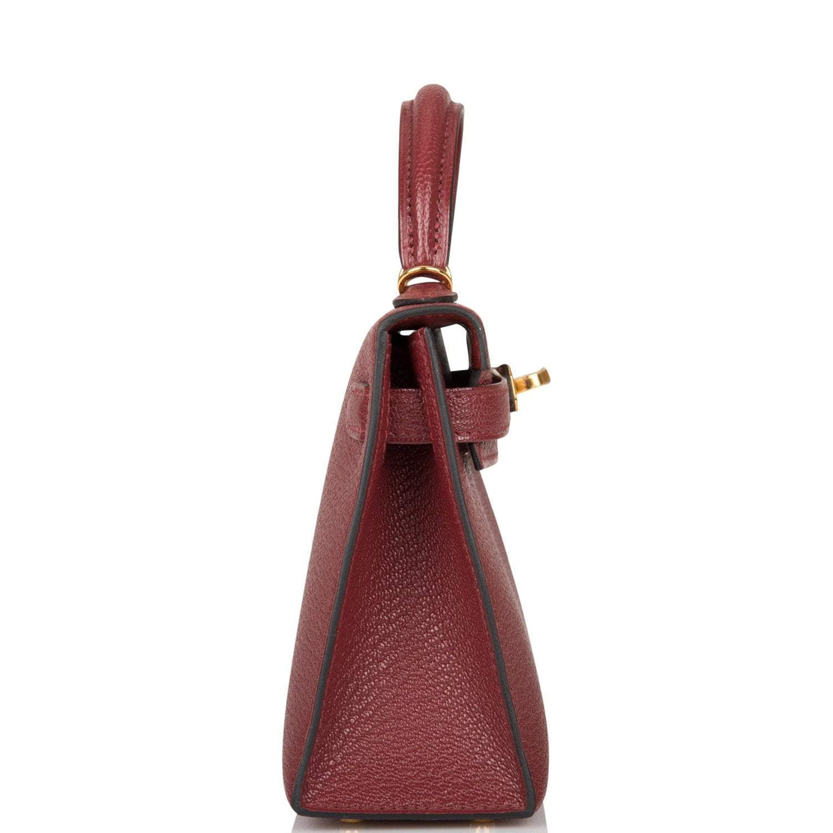 Back of Hermes Kelly 20cm Sellier in deep red chevre

