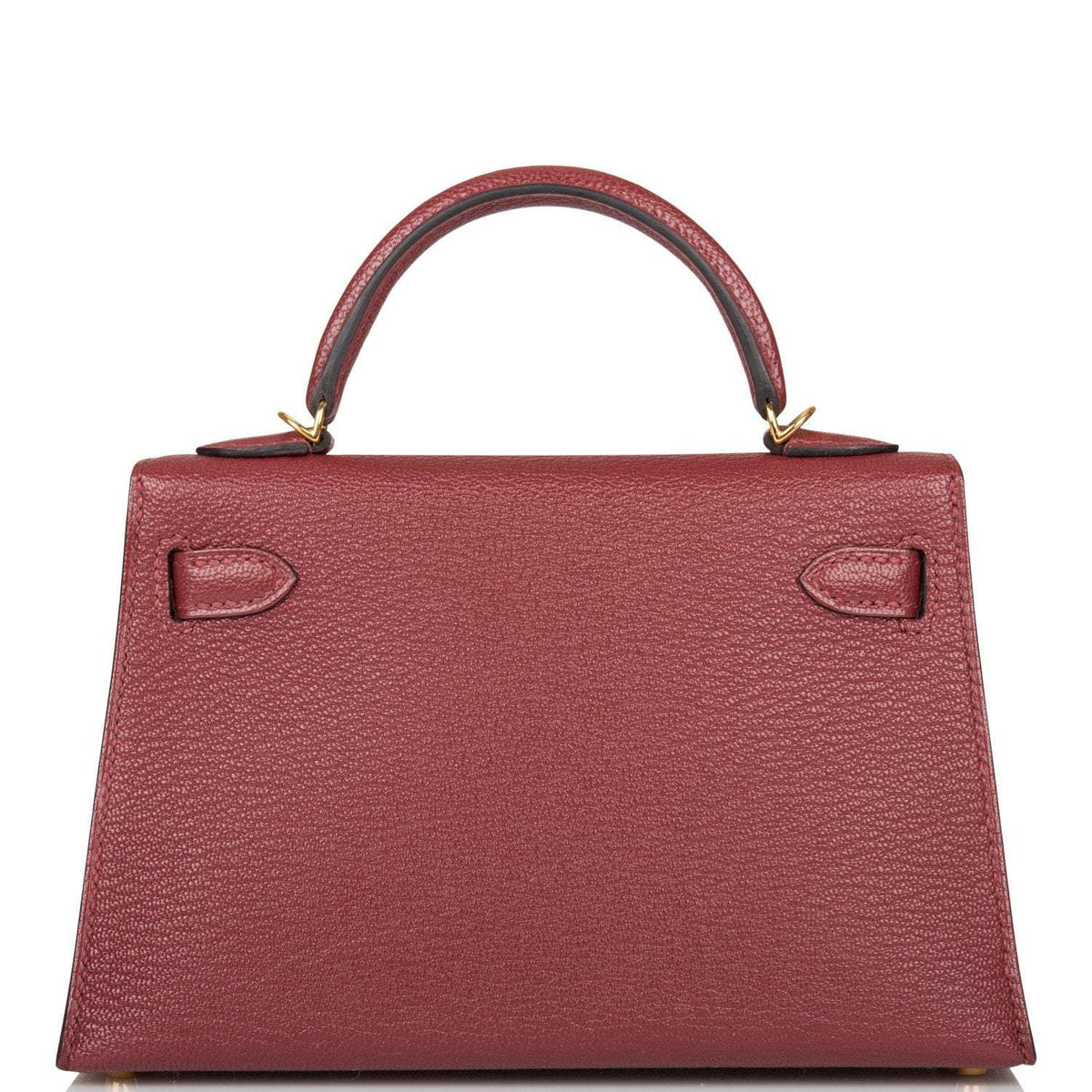 Top handle and flap detail on Mini Kelly 20 Rouge H