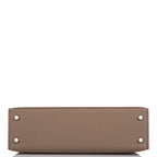 Top view showing flap and rolled handle on Kelly 20 Tri-Color
