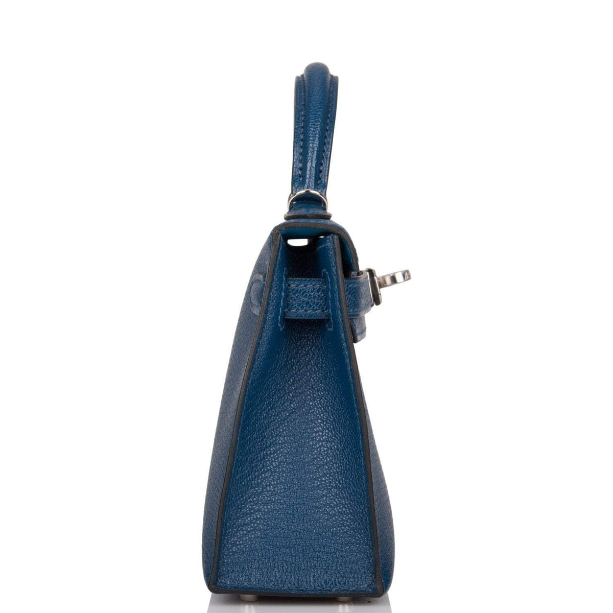 Rear view of Hermes Deep Blue mini Sellier Kelly