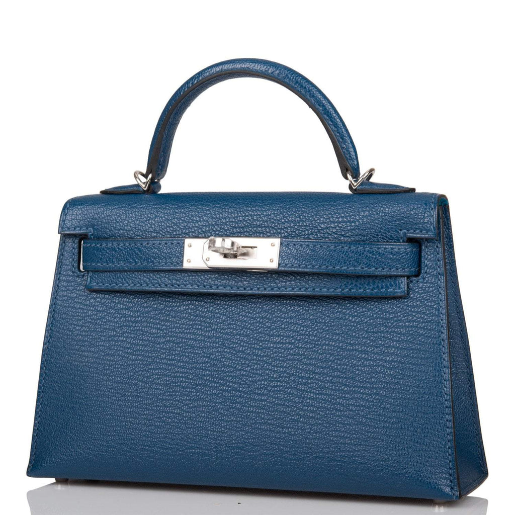 Open flap revealing Bleu Izmir lambskin interior