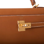 Back view of Hermes Kelly Sellier 25 in Fauve Barenia