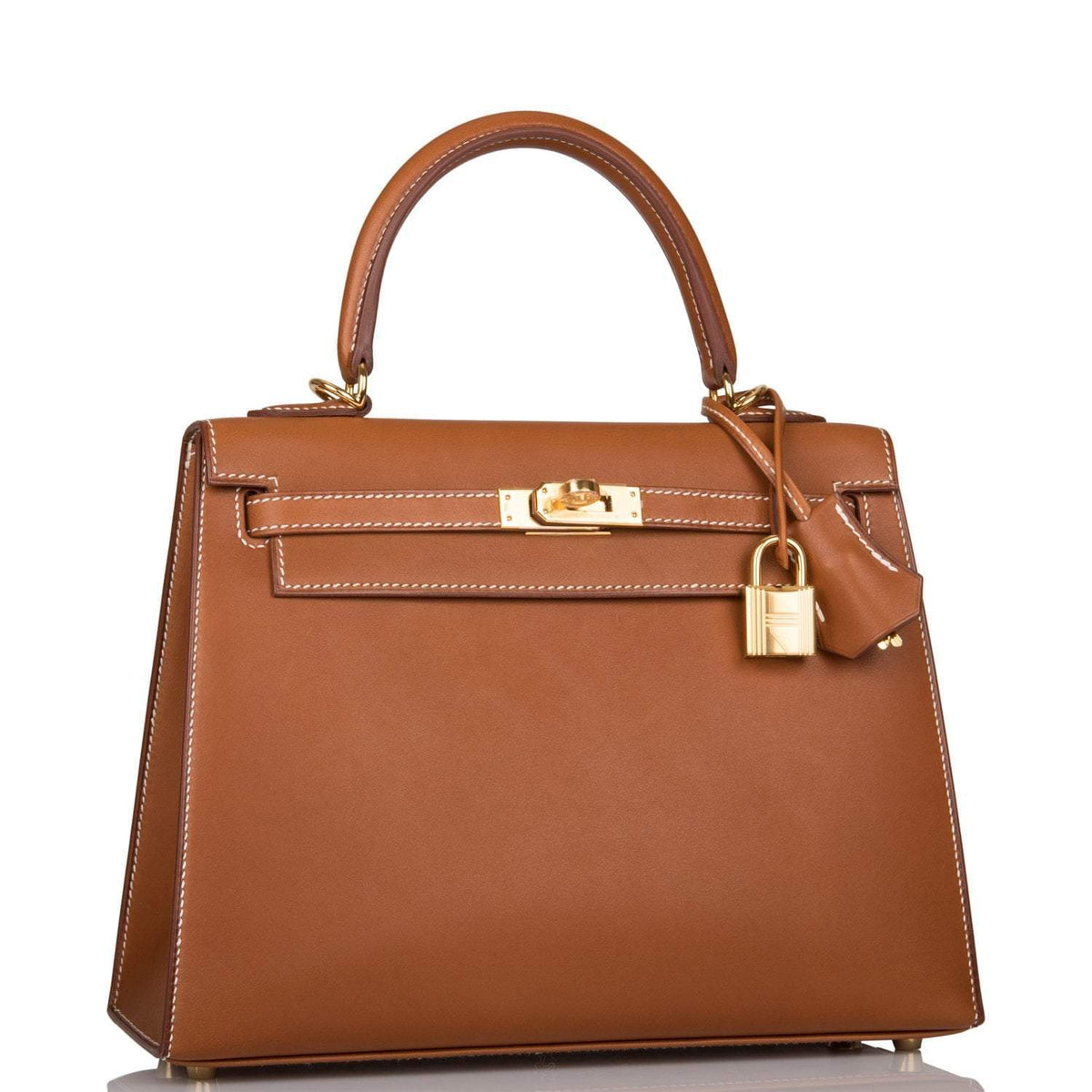Hermes Kelly Sellier 25 in Fauve Barenia – Front View