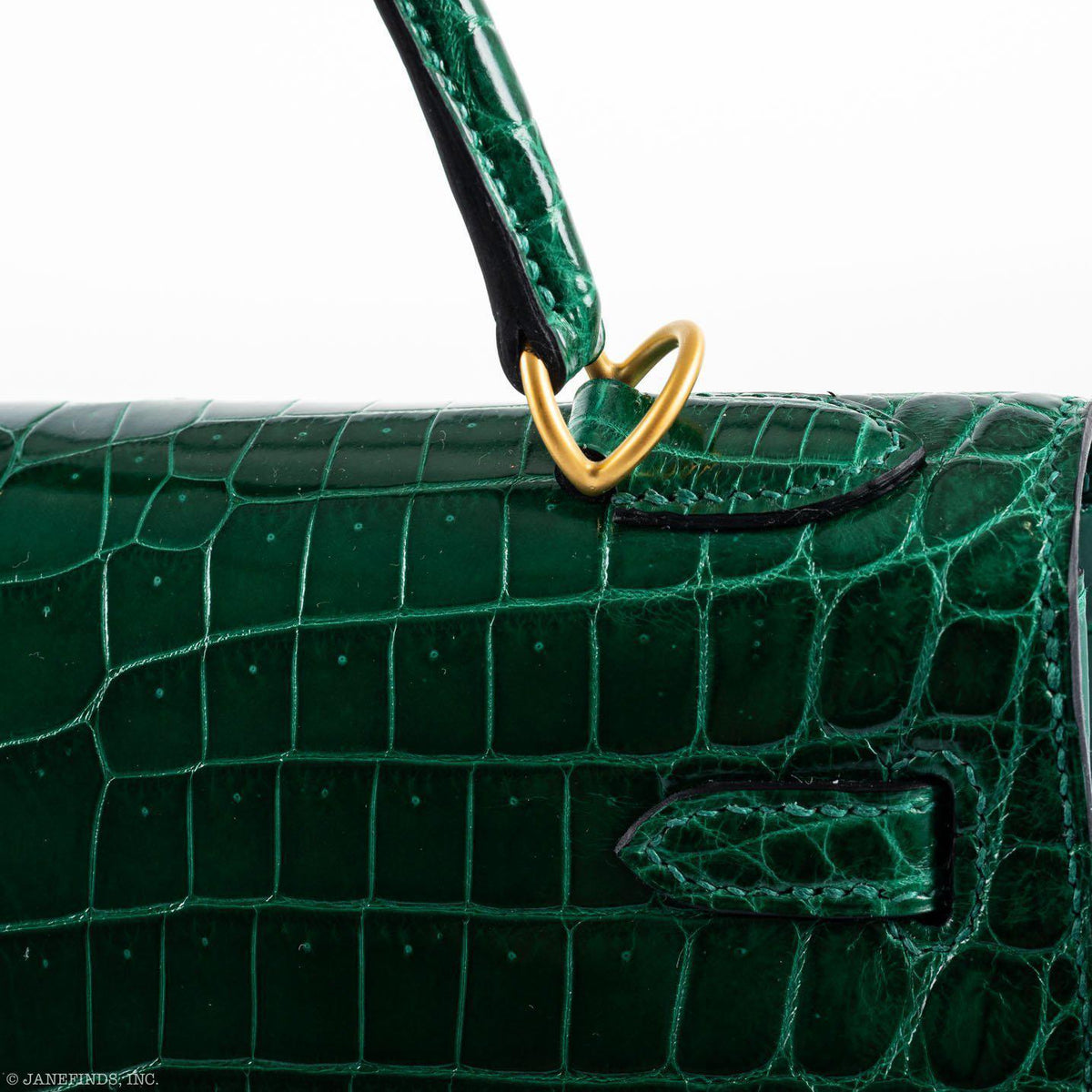 Hermes Kelly 25 HSS Sellier Emerald Nilo Crocodile & Cassis Brushed Gold Hardware - 2018, C - product image 16